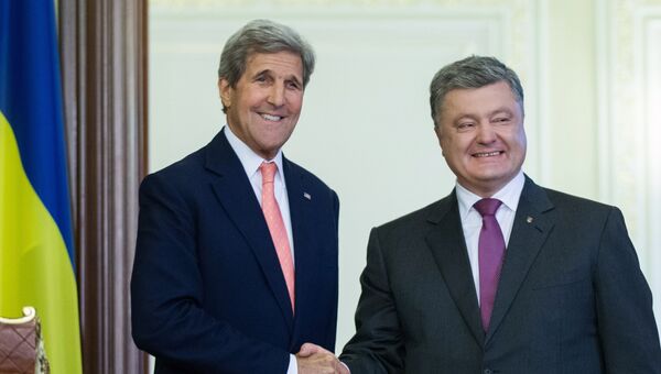 Встреча президента Украины Петра Порошенко с Государственным секретарем США Джоном Керри