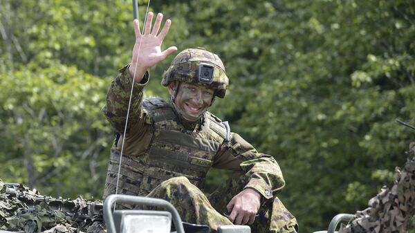 На центральном полигоне Сил обороны Эстонии в Тапа в Эстонии