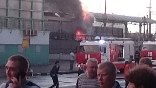 Пожар в административном помещении на станции метро Выхино