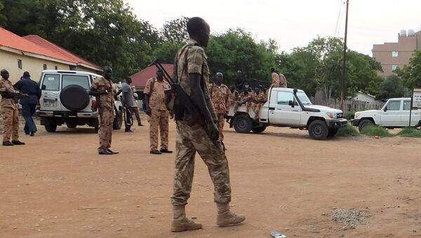 Полицейские и солдаты в столице Южного Судана Джубе