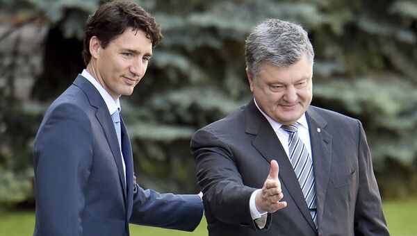 Президент Украины Петр Порошенко и премьер-министр Канады Джастин Трюдо в Киеве