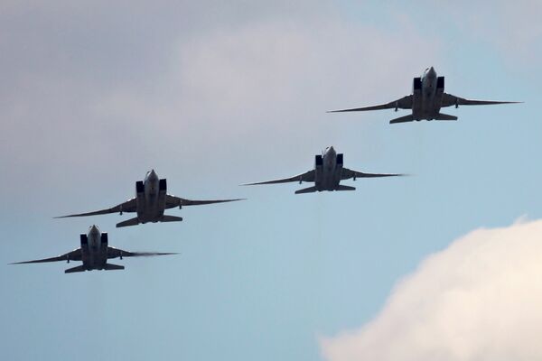 Дальние бомбардировщики-ракетоносцы Ту-22М3 в Алабино