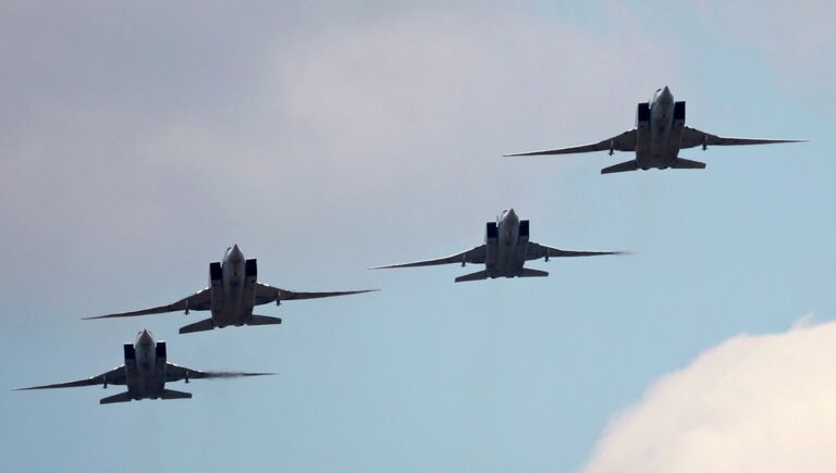 Дальние бомбардировщики-ракетоносцы Ту-22М3 в Алабино