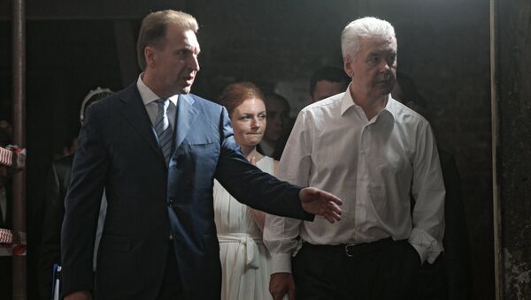 Игорь Шувалов и Сергей Собянин во время посещения Политехнического музея в Москве