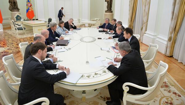 Встреча президента России Владимира Путина с государственным секретарем США Джоном Керри