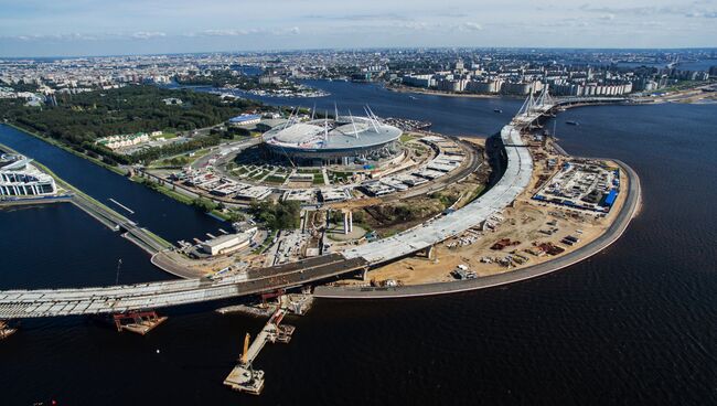 Строительство стадиона Зенит-Арена в Санкт-Петербурге