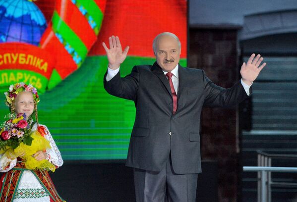 Президент Белоруссии Александр Лукашенко на открытии XXV Международного фестиваля искусств Славянский базар в Витебске.