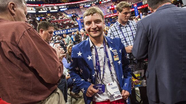 Делегаты во время общенационального съезда Республиканской партии в Кливленде