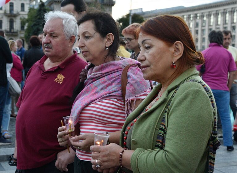 Участники акции памяти журналиста Павла Шеремета в Киеве