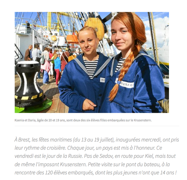 Фрагмент статьи, опубликованной на сайте французского издания Le Telegramme Фрагмент статьи, опубликованной на сайте французского издания Le Telegramme