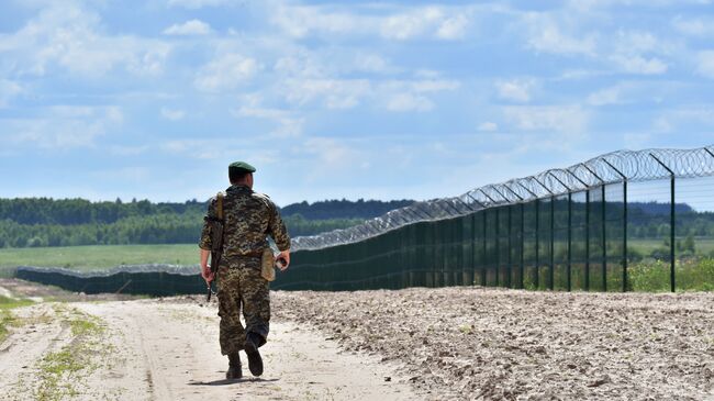 Пограничник на участке российско-украинской границы. Архивное фото
