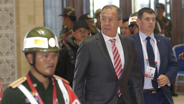 Министр иностранных дел РФ Сергей Лавров во время встречи министров иностранных дел АСЕАН в Лаосе. 25 июля 2016