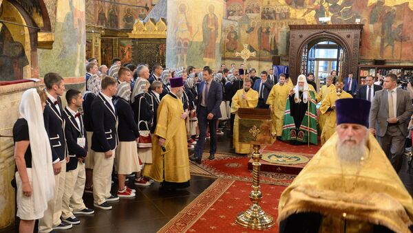 Патриарх Московский и всея Руси Кирилл совершил напутственный молебен для российской олимпийской сборной