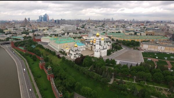Московский Кремль и Соборная площадь с высоты птичьего полета