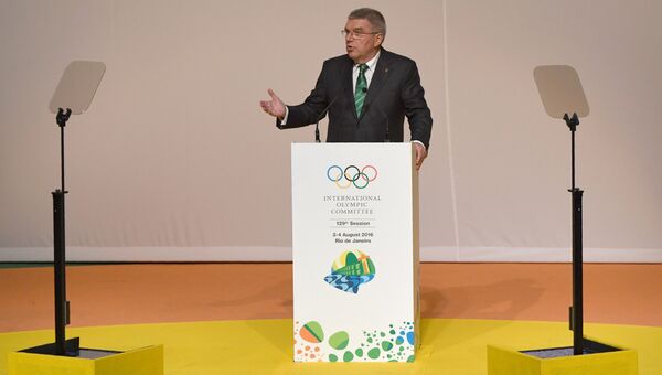 Глава МОК Томас Бах на открытии 129-й сессии организации в Рио-де-Жанейро