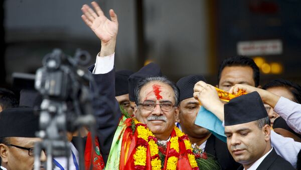 Пушпа Камал Дахал после назначения премьер-министром Непала. Архивное фото
