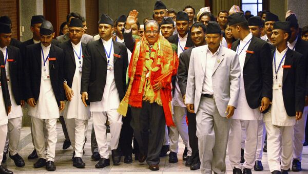Пушпа Камал Дахал после назначения премьер-министром Непала. 3 августа 2016