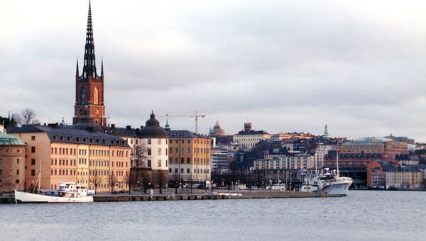 Город Стокгольм. Королевство Швеция. Архивное фото