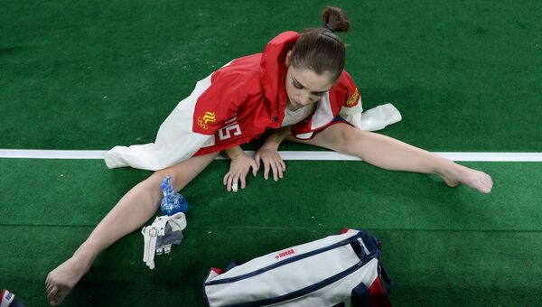 Спортсменка олимпийской сборной России по спортивной гимнастике Алия Мустафина. Архивное фото
