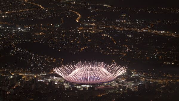 Церемония открытия Олимпиады на стадионе Маракана в Рио-де-Жанейро