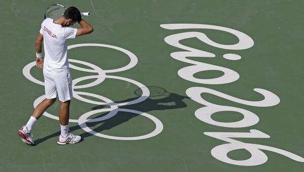 Сербский теннисист Новак Джокович на Олимпиаде в Рио-де-Жанейро. Архивное фото