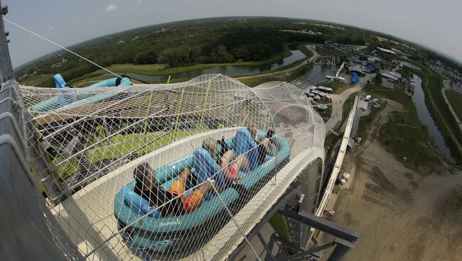 Самая высокая водяная горка в мире Verruckt в аквапарке Schlitterbahn в городе Канзас-Сити, США. Архивное фото