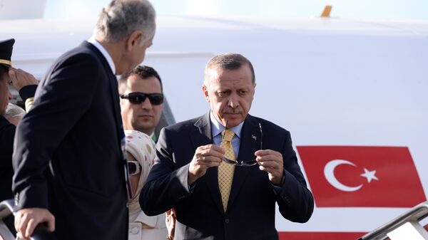 Президент Турции Реджеп Тайип Эрдоган в аэропорту Санкт-Петербурга