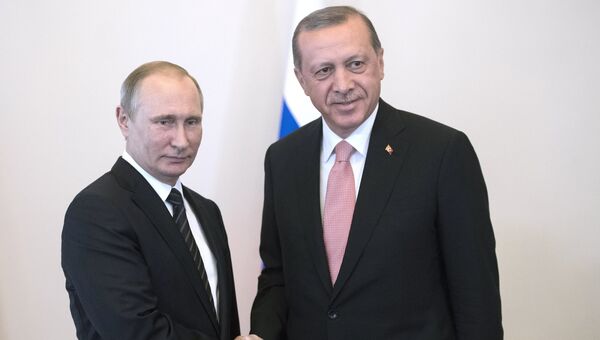 Президент России Владимир Путин и президент Турции Реджеп Тайип Эрдоган. Архивное фото