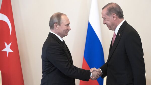 Встреча президентов России и Турции Владимира Путина и Реджепа Тайипа Эрдогана в Санкт-Петербурге. 9 августа 2016 года