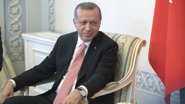 Президент Турции Реджеп Тайип Эрдоган во время встречи с президентом России Владимиром Путиным в Санкт-Петербурге. 9 августа 2016