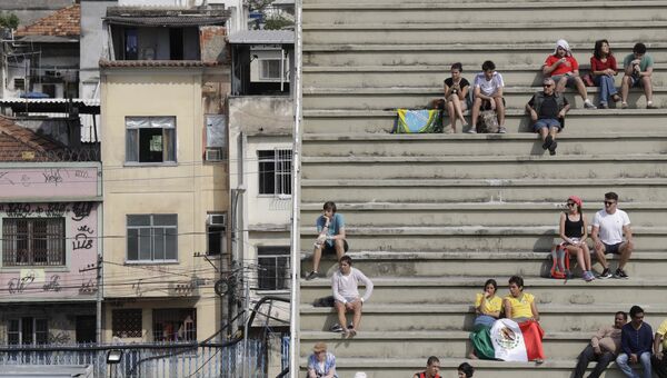 Зрители на трибунах во время летних Олимпийских игр в Рио-де-Жанейро