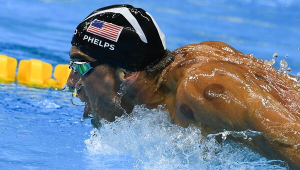 Американский пловец Майкл Фелпс на XXXI летних Олимпийских играх