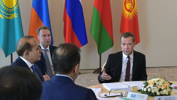 Дмитрий Медведев на заседании ЕАЭС в Сочи. 12 августа 2016