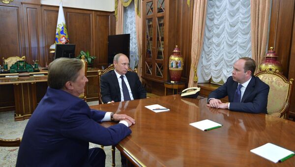 Президент России Владимир Путин во время встречи в Кремле. Архивное фото