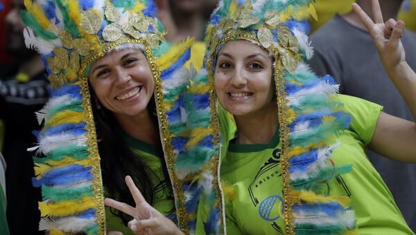 Бразильские болельщицы на Олимпийских играх в Рио-де-Жанейро