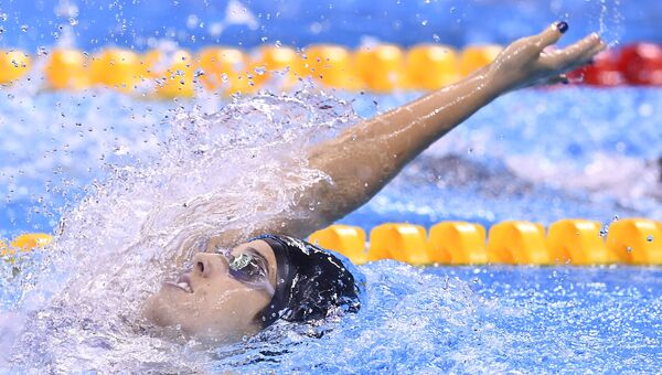 Американка Майя ДиРадо завоевала золотую медаль на Олимпиаде в Рио в плавании на дистанции 200 метров на спине. 12 августа 2016 год