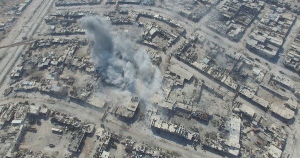 Нанесение авиаударов по позициям террористов в районе Рамусе на юго-западе Алеппо