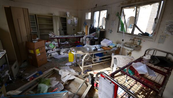 Больница пострадавшая от авиаудара в провинции Хаджа, Йемен. 16 августа 2016