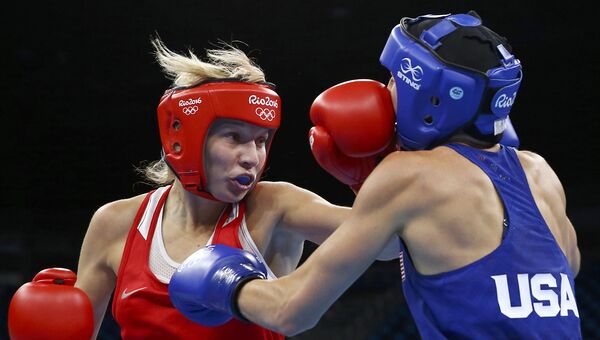 Российская боксерша Анастасия Белякова во время Олимпийских игр в Рио-де-Жанейро