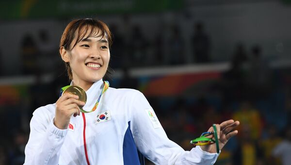 Представительница Южной Кореи Ким Сохи завоевала золото в весовой категории до 49 кг в соревнованиях по тхэквондо на Олимпиаде