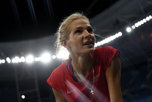 Дарья Клишина (Россия) перед квалификационными соревнованиями по прыжкам в длину