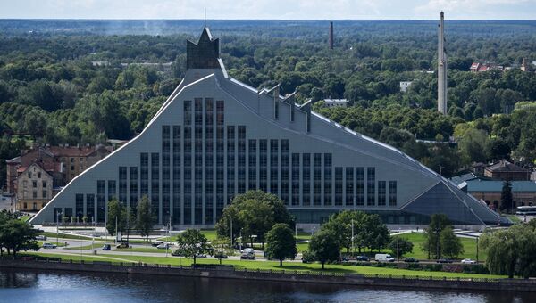 Здание Латвийской Национальной библиотеки в Риге, Латвия