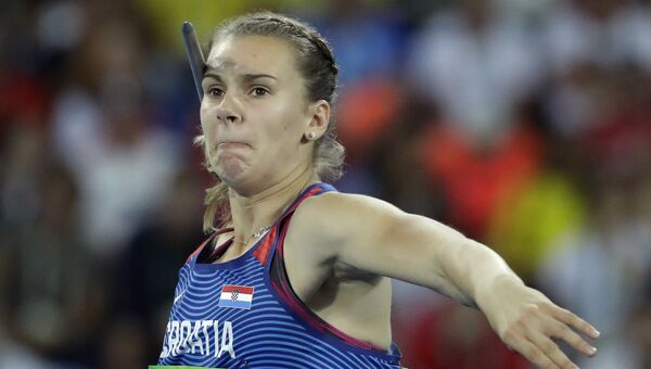 Хорватка Сара Колак завоевала золотую медаль в метании копья на Олимпиаде в Рио. 18 августа 2016 год
