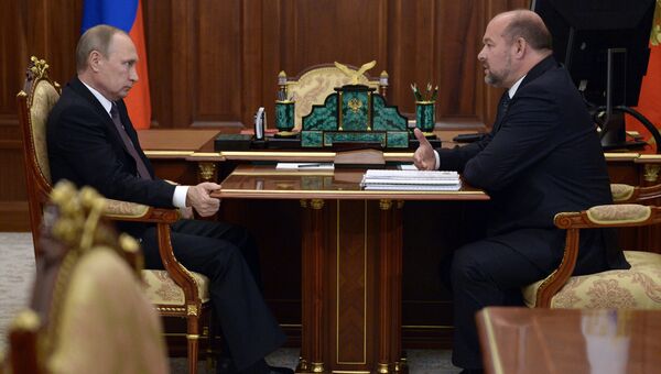 Рабочая встреча президента РФ В. Путина с губернатором Архангельской области И. Орловым