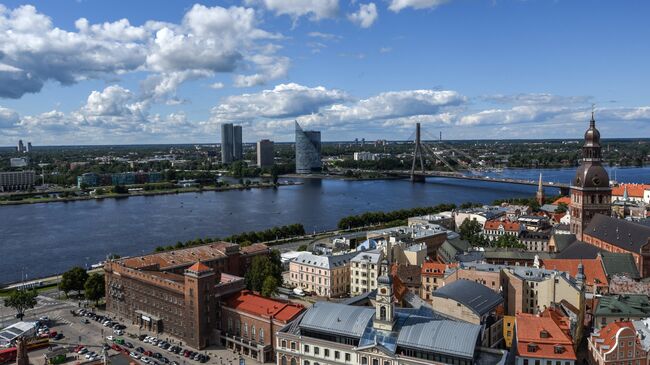 Вид города Рига в Латвии