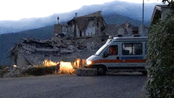 Разрушения в итальянском Аматриче после землетрясения