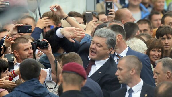 Президент Украины Петр Порошенко во время празднования Дня независимости в Киеве, Украина. 24 августа 2016