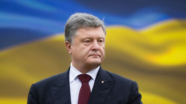 Президент Украины Петр Порошенко на параде по случаю 25-летней годовщины со Дня Независимости Украины в Киеве