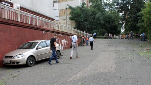 На месте взрыва в центре Донецка