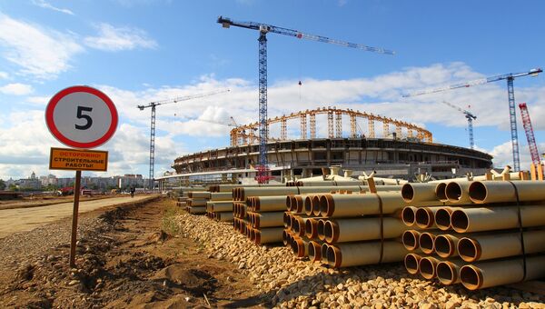 Строительство стадиона Мордовия Арена в Саранске